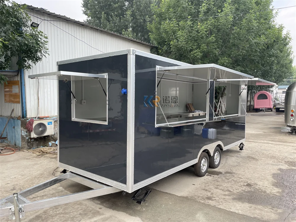 Commercial  Food Truck Sale With Fully Kitchen  Equipments Coffee Carts Street Mobile Fast Food Trailer