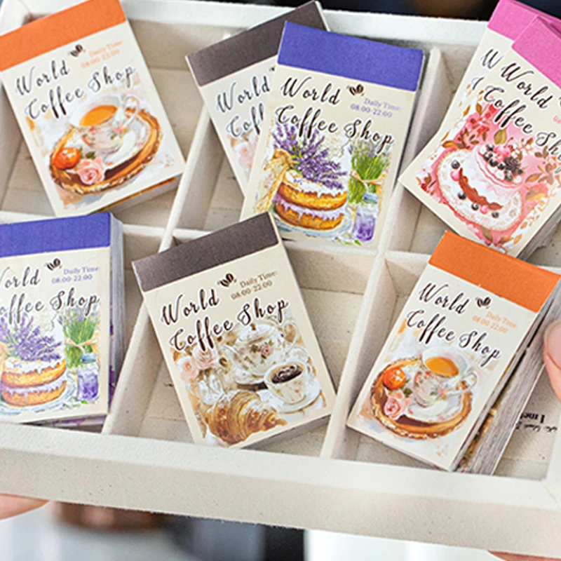 100pcs Coffee Shop Series Coffee Theme Header Sticker Book Handbook Collage Material DIY Calendar Greeting Card Photo Frame