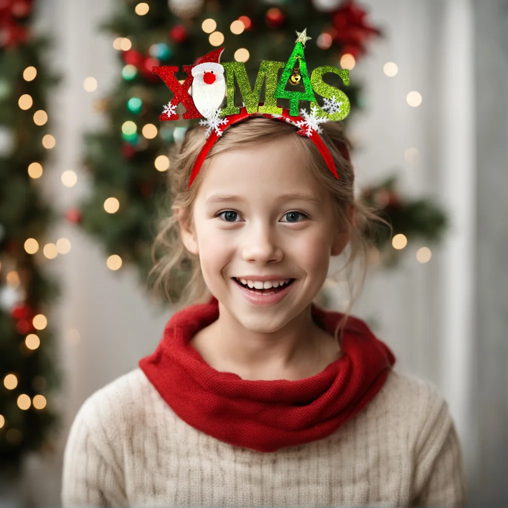 Christmas Santa Cute Cartoon Headband Holiday Party Decoration Headgear Children's Stage Performance Props