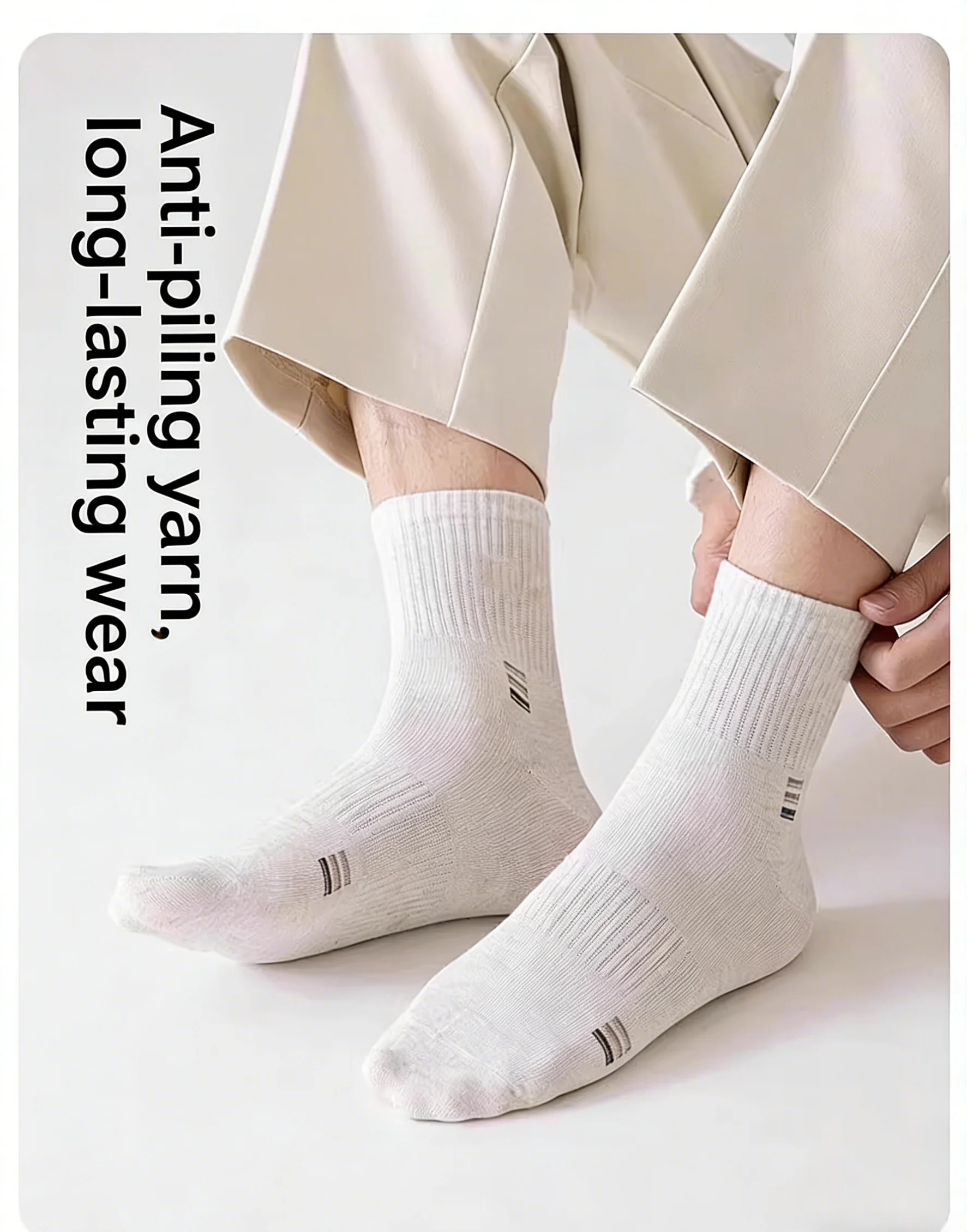 5/10 Paar Unisex Mid-Tube Socken mit Taillenbund 2026 Neu Geruchshemmend Atmungsaktiv Weich Elastisch Business Sport Alltag Vier Jahreszeiten Socken – Detail 11