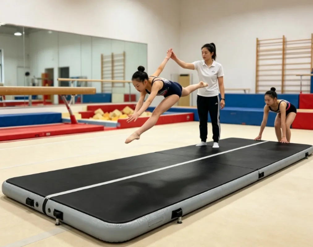 3/4 Inch Inflatable Tumbling Mat Thick Air Training Pad Indoor Gym Equipment For Home Sports Training