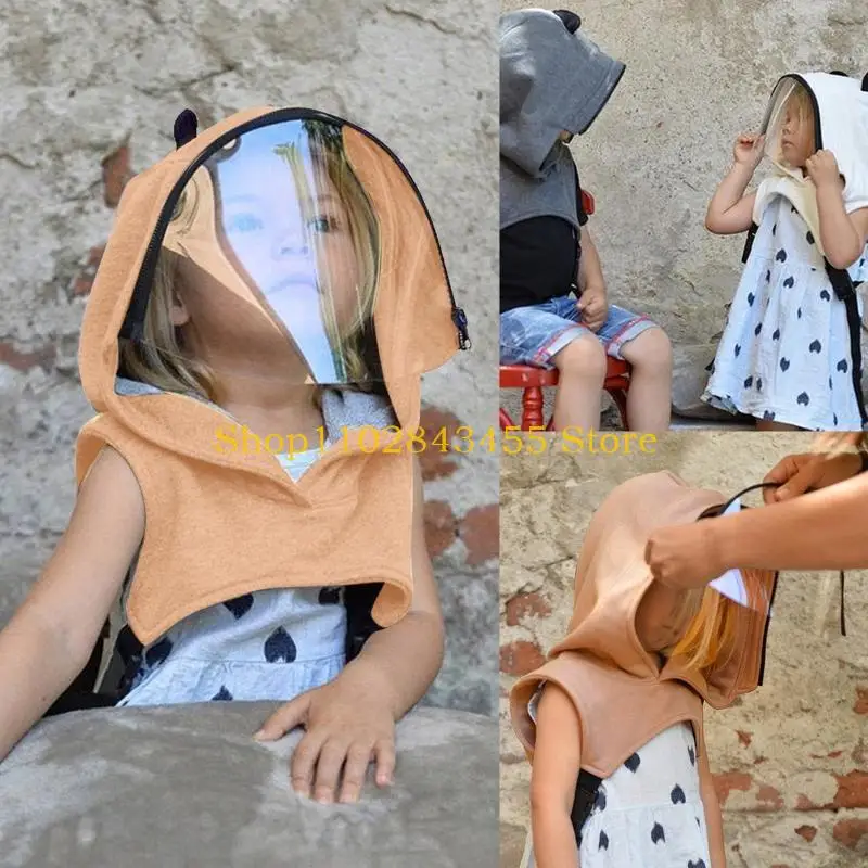 49MC Kids Child Hood Hat with Full Face Shield Cover Thick Warm Earflap Pullover Cap