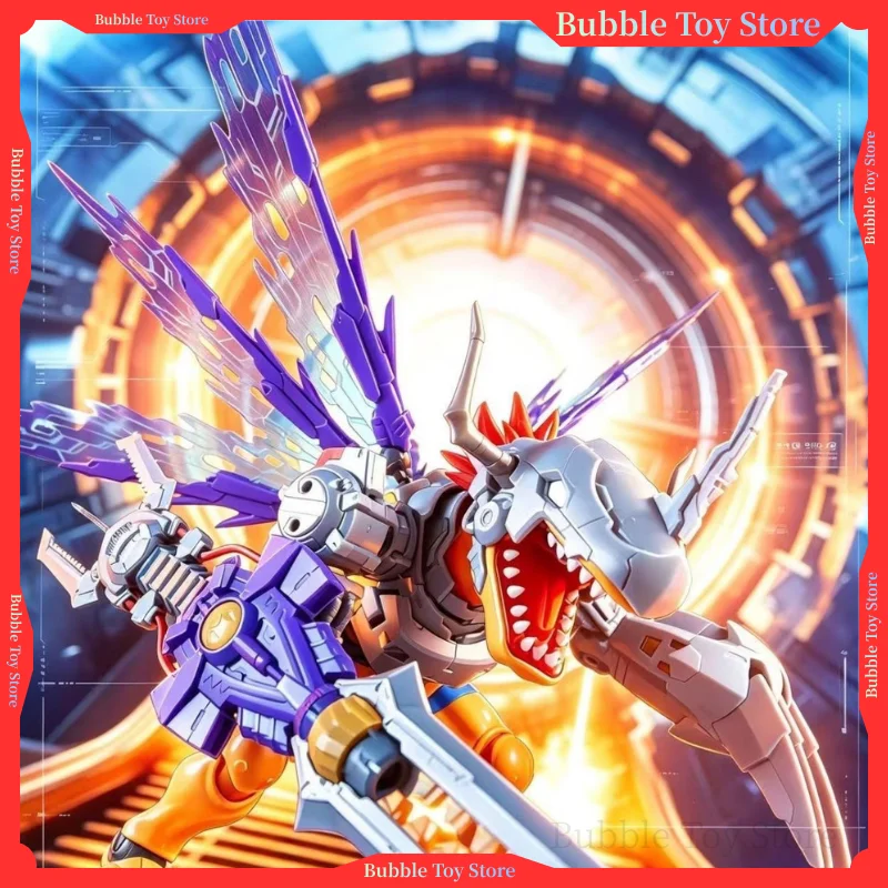 New JWS Model 001 Frs Amplified MetalGreymon Assembly Model Kit  Anime The First Batch Gift Clear Color Outer Shell Mobile Toy