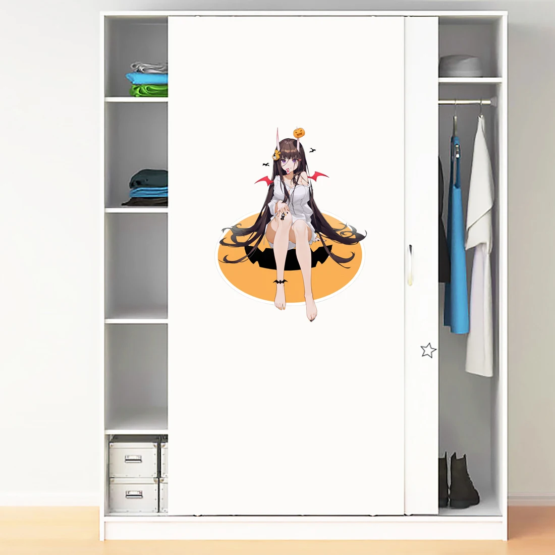 Stiker Dinding Kepribadian Gadis Anime Indah Tiga Ratel QCYX6 Azur Lane Stiker Mobil Berperekat Tahan Air