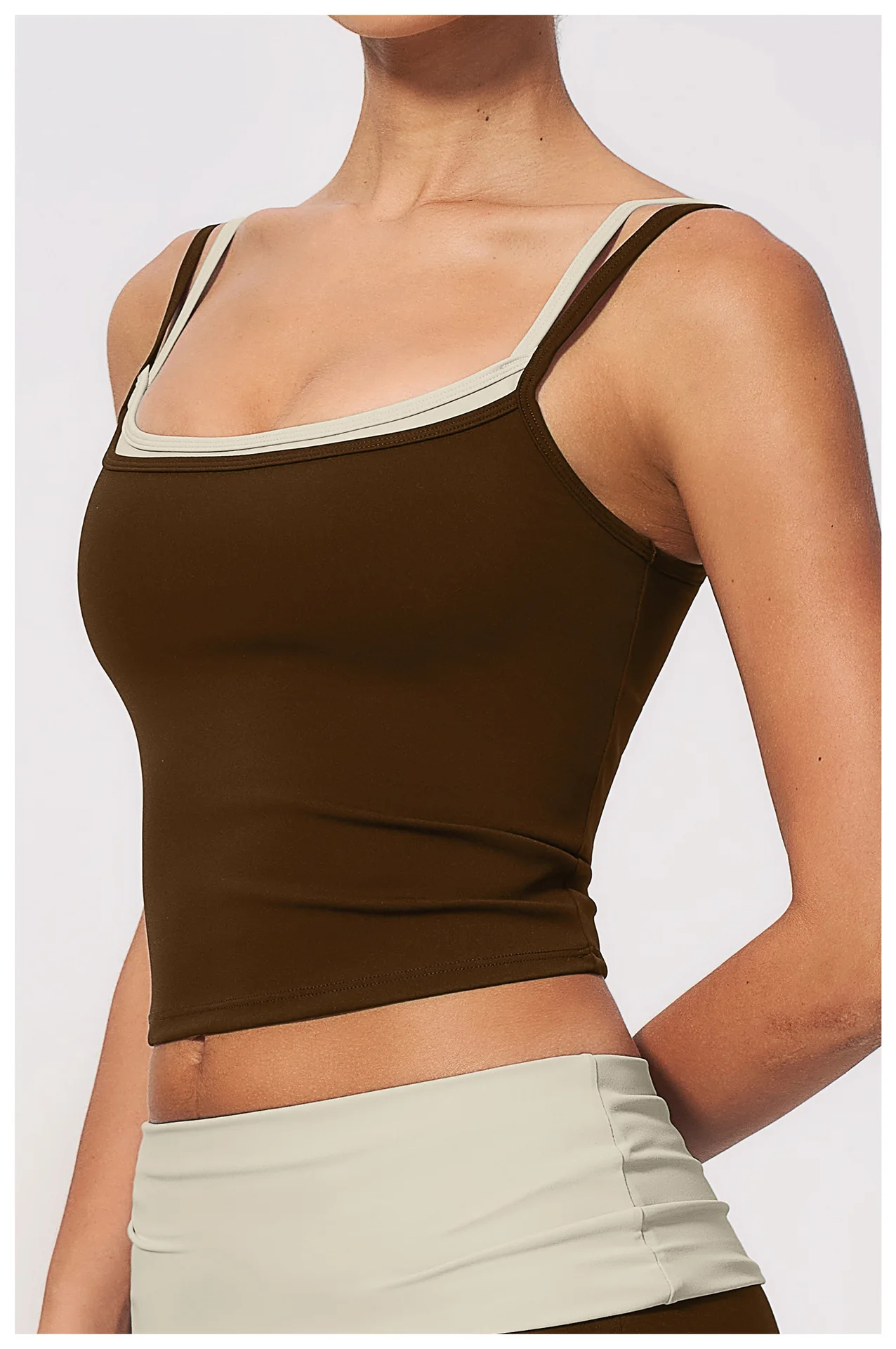 New Tight Vest Quick Drying Fitness Suit for Women Wearing Contrasting Running and Beautiful Back Sports Vest