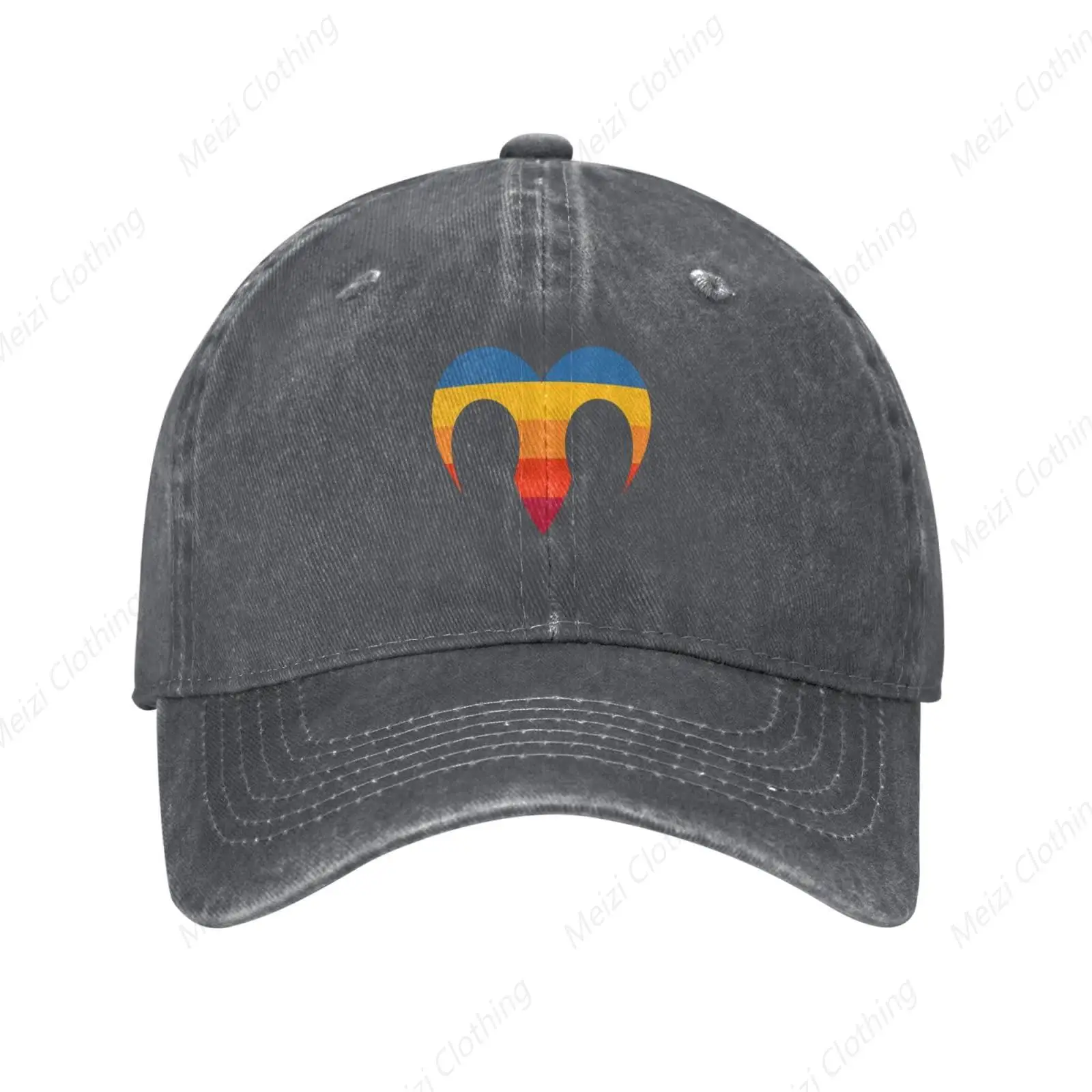 Aries Logo Pattern Men's And Women's Adjustable Retro Washed Cotton Cowboy Hat Outdoor Dad Truck Hat Red Baseball Hat