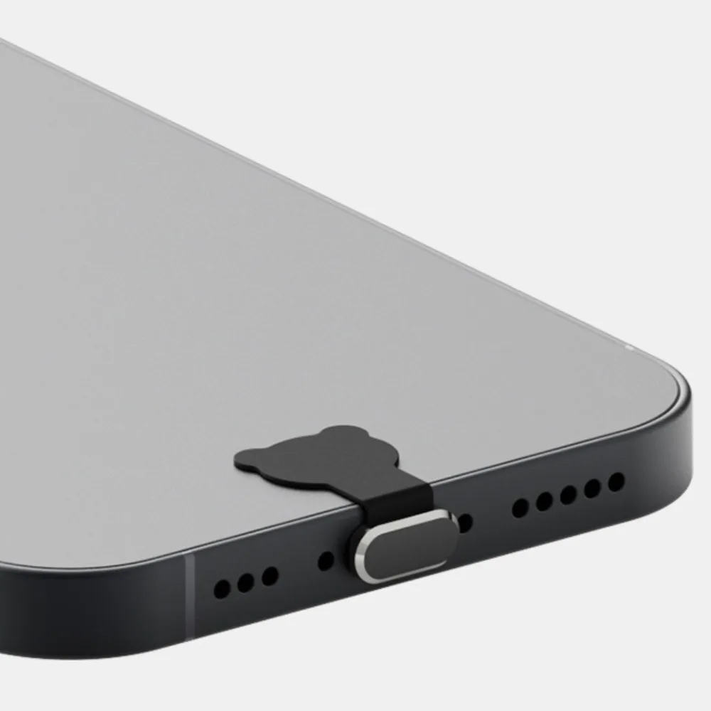 IOS/Type C Plug Anti-lost Dust Plug Anti-lost Dustplugs Cover Charging Port Dust Plug Aluminium Alloy Dustproof