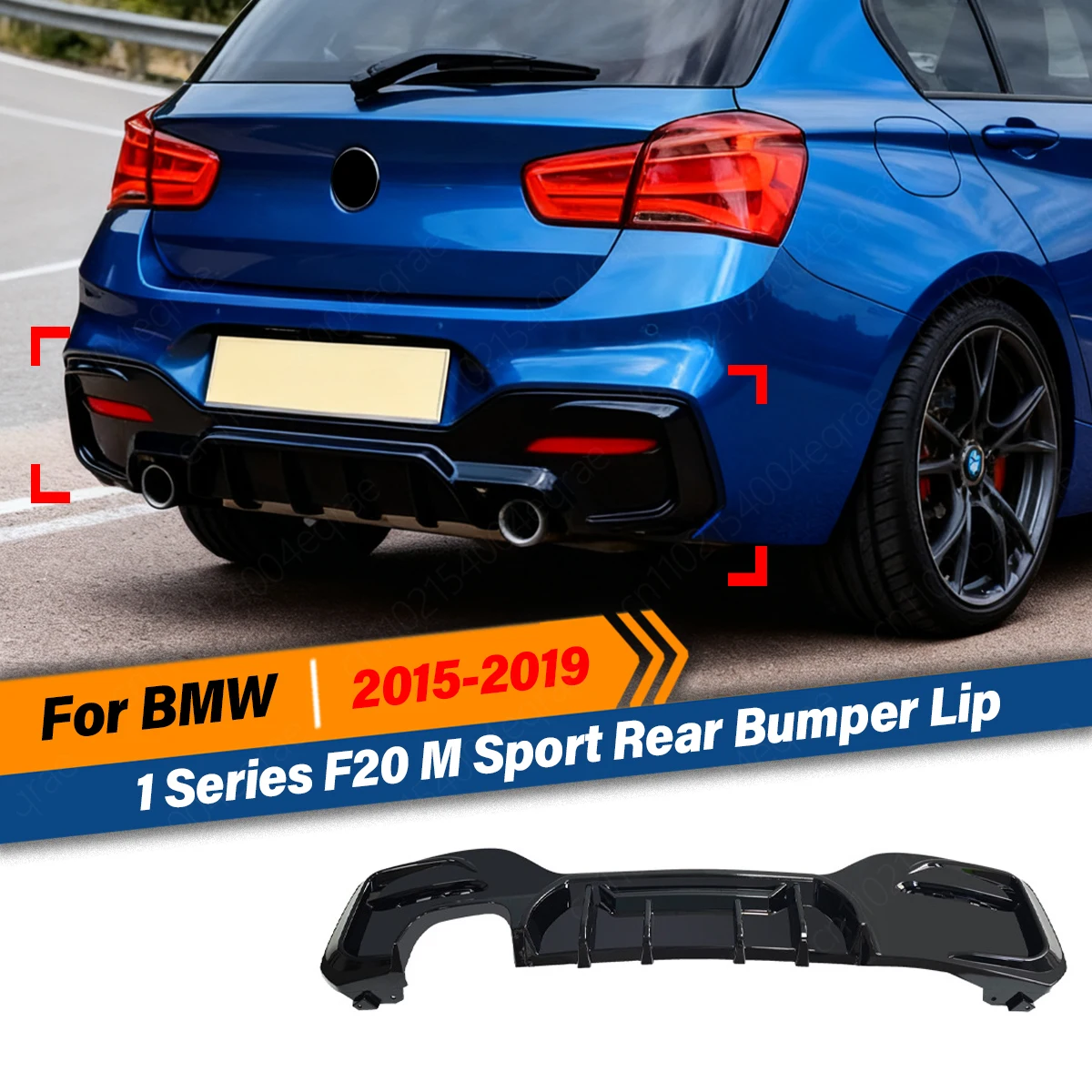

For BMW 1 Series F20 2015 2016 2017 2018 2019 M Sport Car Rear Bumper Diffuser Lip Fit Direct Replacement Body Kit Accessories