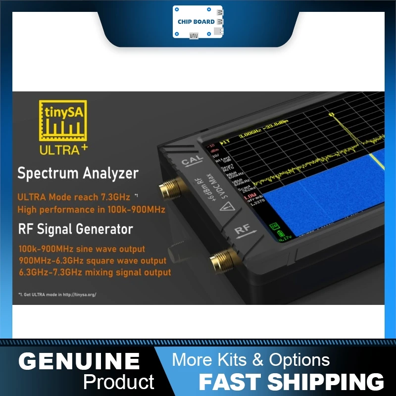 ZS-407 Hand held tiny Spectrum analyzer tinySA ULTRA PLUS 4" display battery 5000mAh  100K-7.3GHz