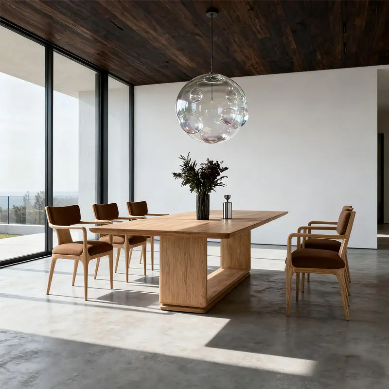 

✗x Modern Hotel Dining Table Set Restaurant Comfortable Villa Dining Chairs Luxury Indoor Dining Table and Chairs^