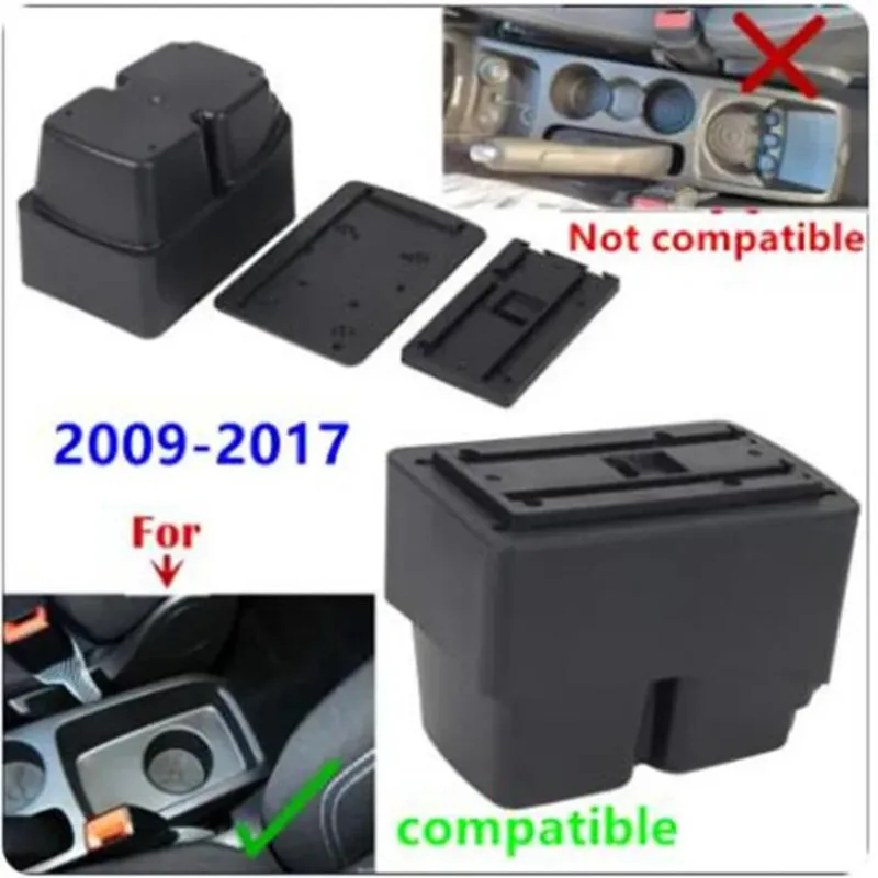 For Ford Fiesta Armrest box For Ford Fiesta MK7 2009-2017 Car Armrest Storage box cup holder Dedicated Retrofit Car Accessories