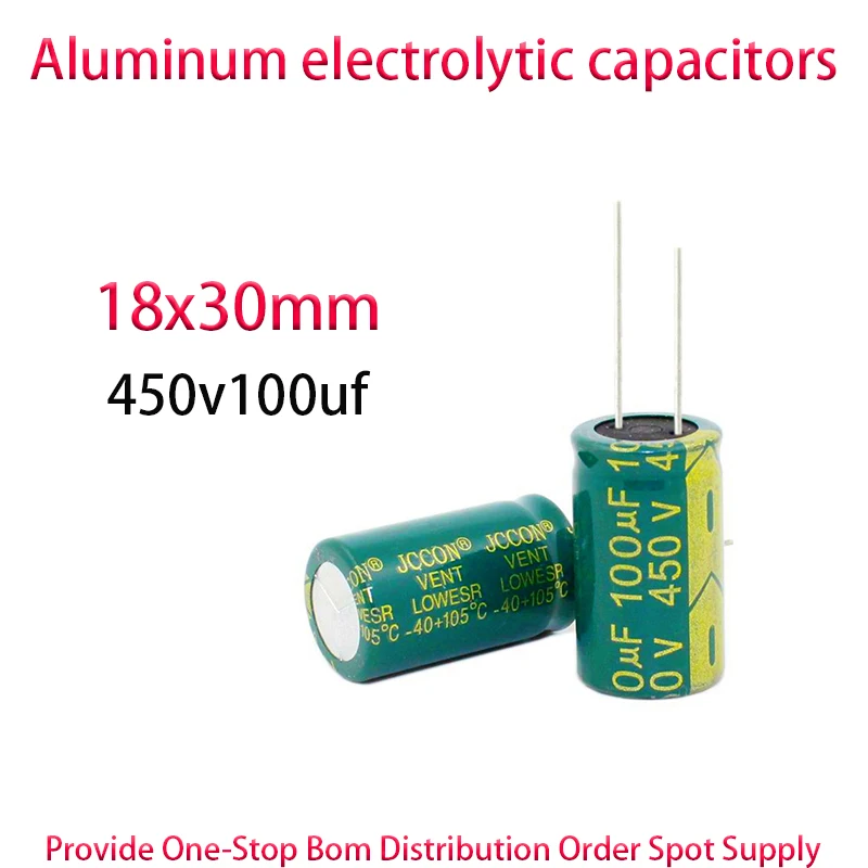 

450v100uf 450V 100UF Switching power adapter high-frequency low resistance aluminum electrolytic capacitor 18x30mm 50PCS