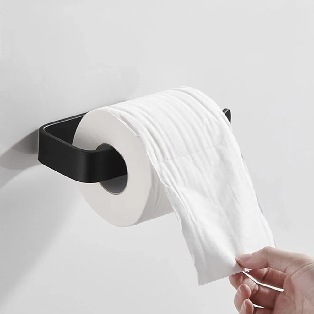 One-Piece Paper Roll Holder, Wall-Mounted Cabinet, Aluminum Tissue Holder, Half-Open Type, Suitable For Bathroom And Kitchen