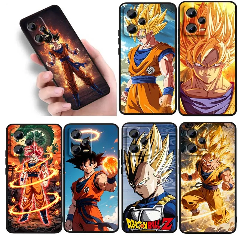 

Trendy Dragon Ball Vegeta Phone Case For Xiaomi Redmi Note 14 13 12 12S 11E 11 11S 11T Pro Plus 4G 5G Black Soft TPU