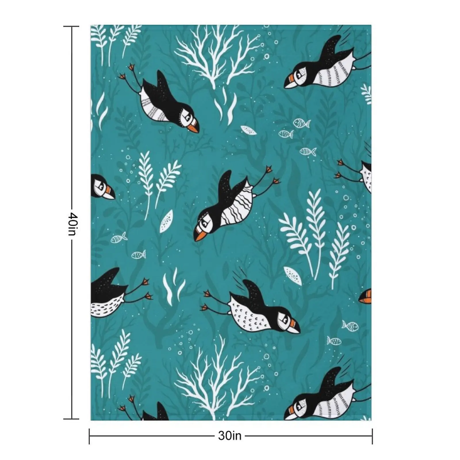 Puffin under water Throw Blanket funny gift wednesday Decorative Beds Soft Beds Blankets