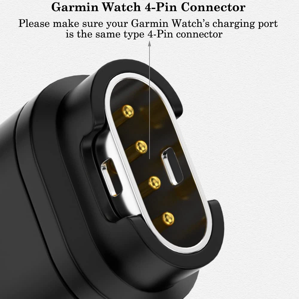 محول شاحن ساعة ذكية ، موصل أفقي 4-Pin لتحويل واجهة Micro-C iOS ، Garmin Fenix 7X 6 6S 6X