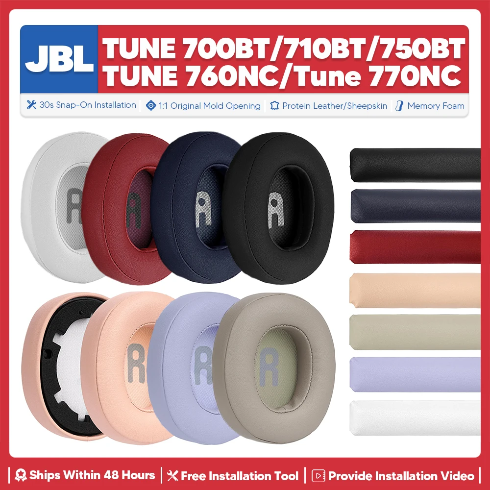 Almohadillas de repuesto para auriculares JBL Tune 700BT 710BT 750BTNC 760NC, accesorios, piezas de reparación de almohadillas para los oídos