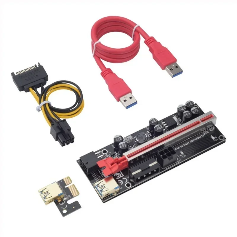 PCI Express 1X To 16X Extender, USB 3.0 Cable, PCIe Adapter for GPU Graphics Card, 30CM 60CM 100CM, Ver009SPlus, Riser Card