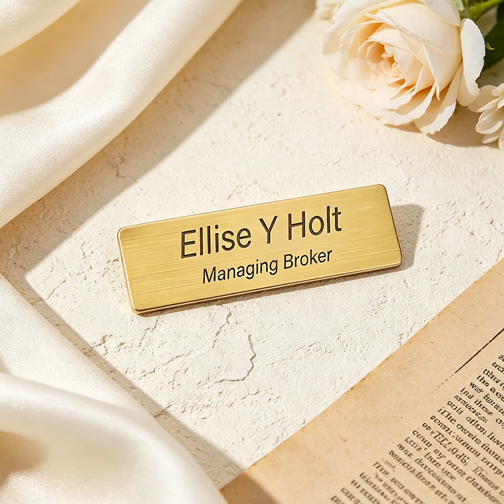 70x20mm Name Badge Custom Exclusive Chest Badge Stainless Steel Carve Jewelry Suitable for Office Racing Team Member Idea Choice