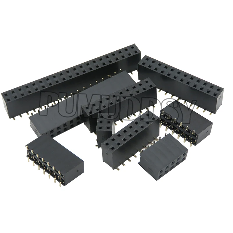 SMT 2.54mm Double Row Female Breakaway PCB Board Pin Header Socket Connector Pinheader 2 * 2/3/4/6/10/12/16/20/40Pin For Arduino