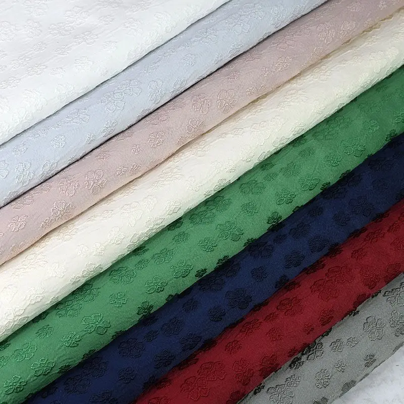 Micro Elastic Jacquard Fabric By Meters for Dresses Cheongsam Shirt Diy Sewing Summer Needlework Cloth Soft Anti-wrinkle Plain view 5