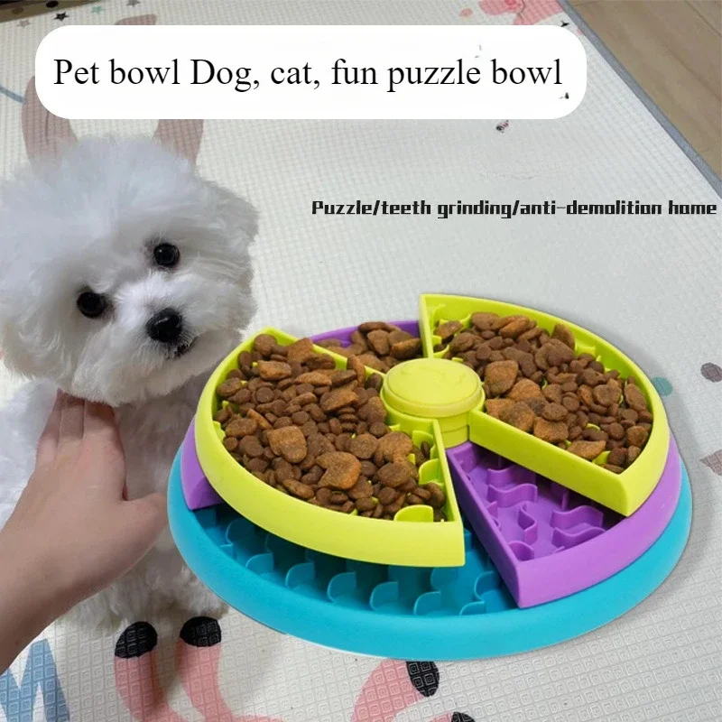 

Pet three-layer Slow Food bowl Puzzle Rotary feeder Anti-choke Cat bowl Dog Healthy Eating bowl