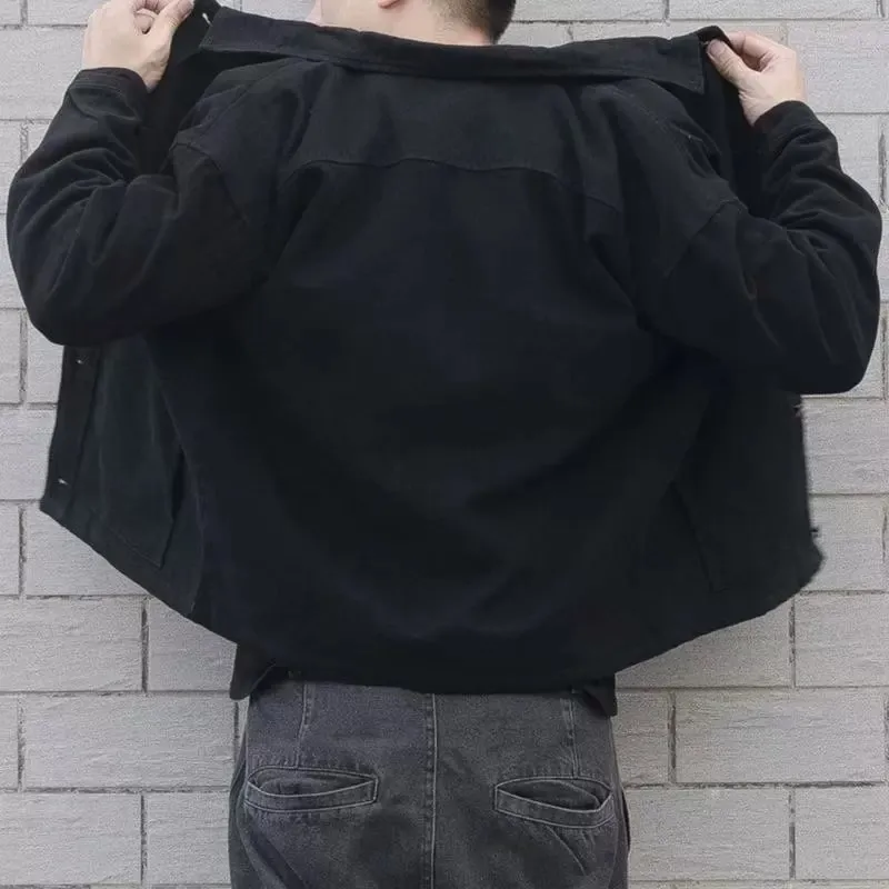 Mens Casual Loose Long Sleeve Work Jacket 2026 New Style Wear Resistant Dirt Proof Spring Autumn Outdoor Cotton Coat