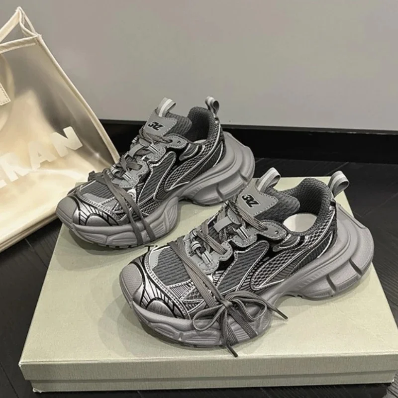 New Women Dad Shoes Breathable Dirty Old Style Thick Sole Height Increasing Casual Couple Tennis Shoes Four Seasons Comfort Fit - view 4