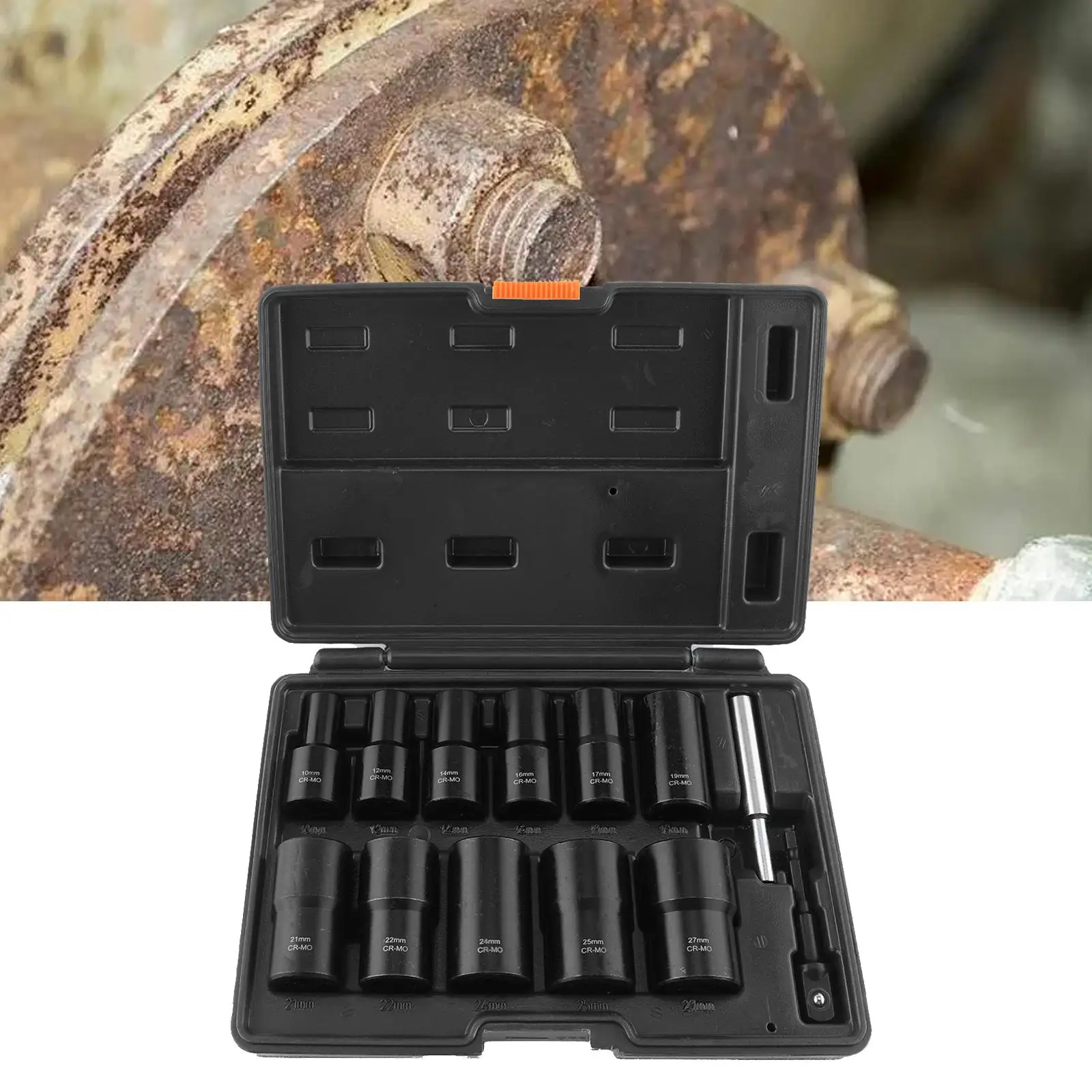 

13 Pieces Wheel Lock Removal Kit Hex Adapter Professional Accessory for Car Repair Multipurpose with Storage Box Bolt Extractor