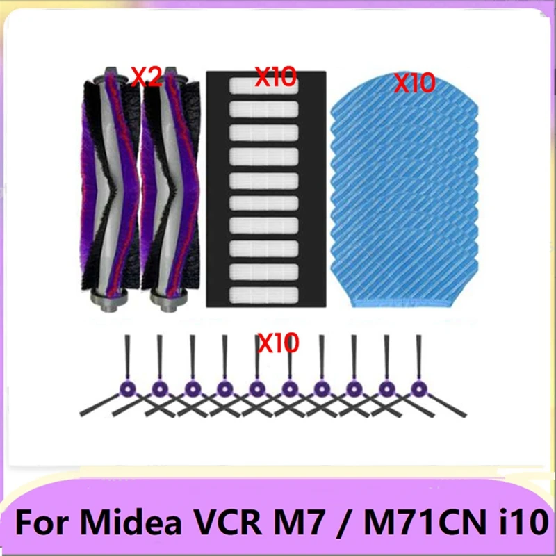 32 Buah untuk Midea VCR M7 / M71CN / I10 Bagian Vakum Robot Rol Utama Sikat Samping Filter Hepa Aksesori Kain Pel