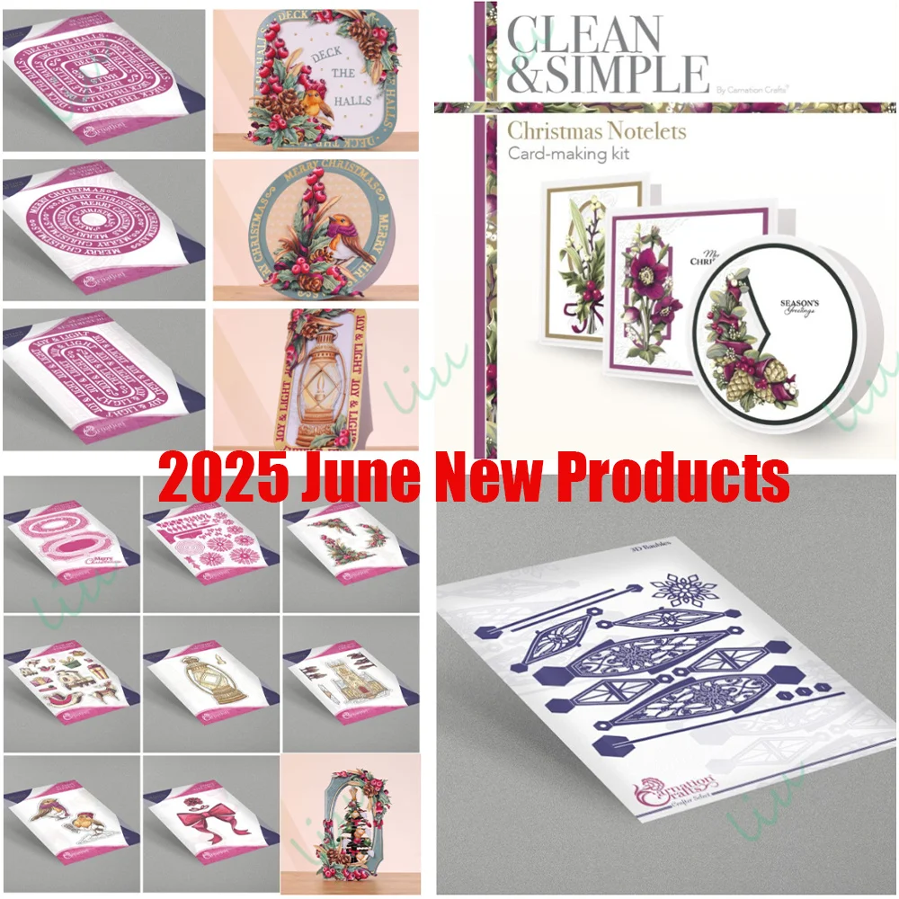 

2025 June New Products Christmas Notelets Cardmaking Metal Cutting Dies for DIY Handmade Photo Album Diary Mother's Day Gift