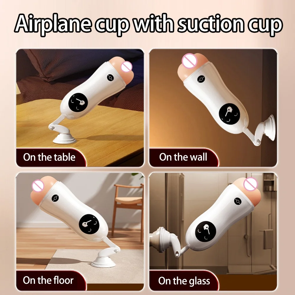 Suction Cup Masturbation Cup with Realistic Texture Penis Trainer Endurance Control Sex Toy for Men view 4