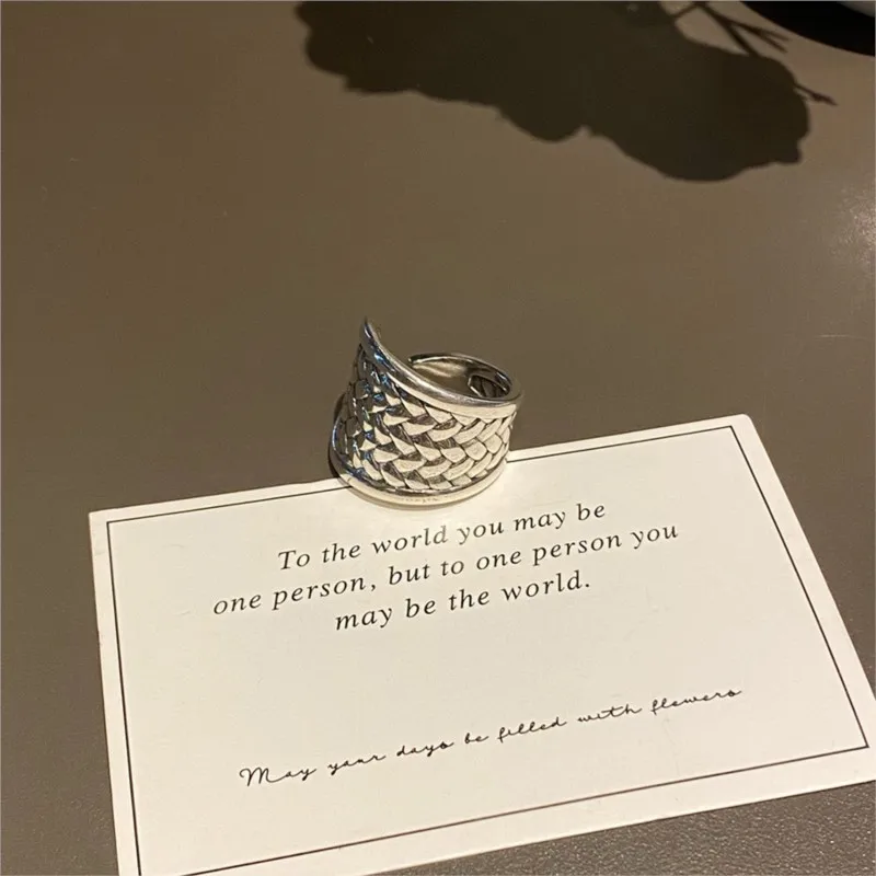 VENTFILLE 925 Sterling Silver Geometria Irregolare Anello per Le Donne Retro Piega Texture Punk Gioelleria Raffinata E Alla Moda Regalo Dropshipping