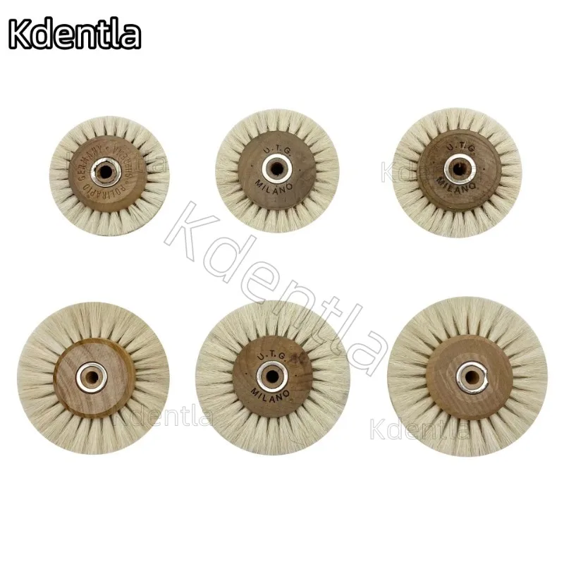 10pcs Dental horse hair Polishing Brush Wheel 4/6/8 rows 65mm 78mm White Bristle Brush Engraver Abrasive Brushes