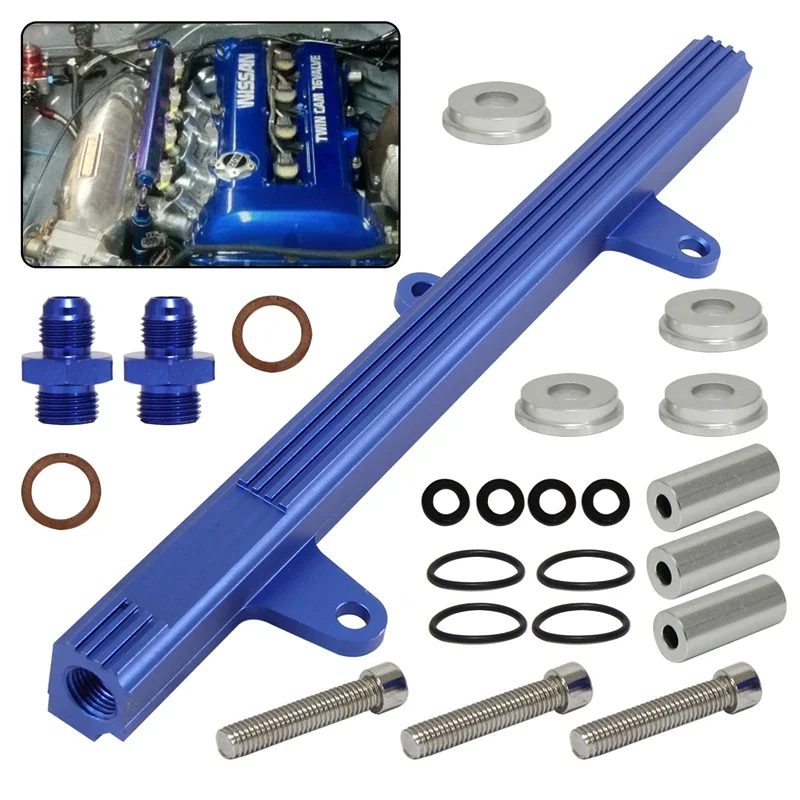 New top feed injector billet fuel rail fit for Nissan 240SX S13 SR20 SR20DET Silvia 1989-1994  Black/Purple/Blue