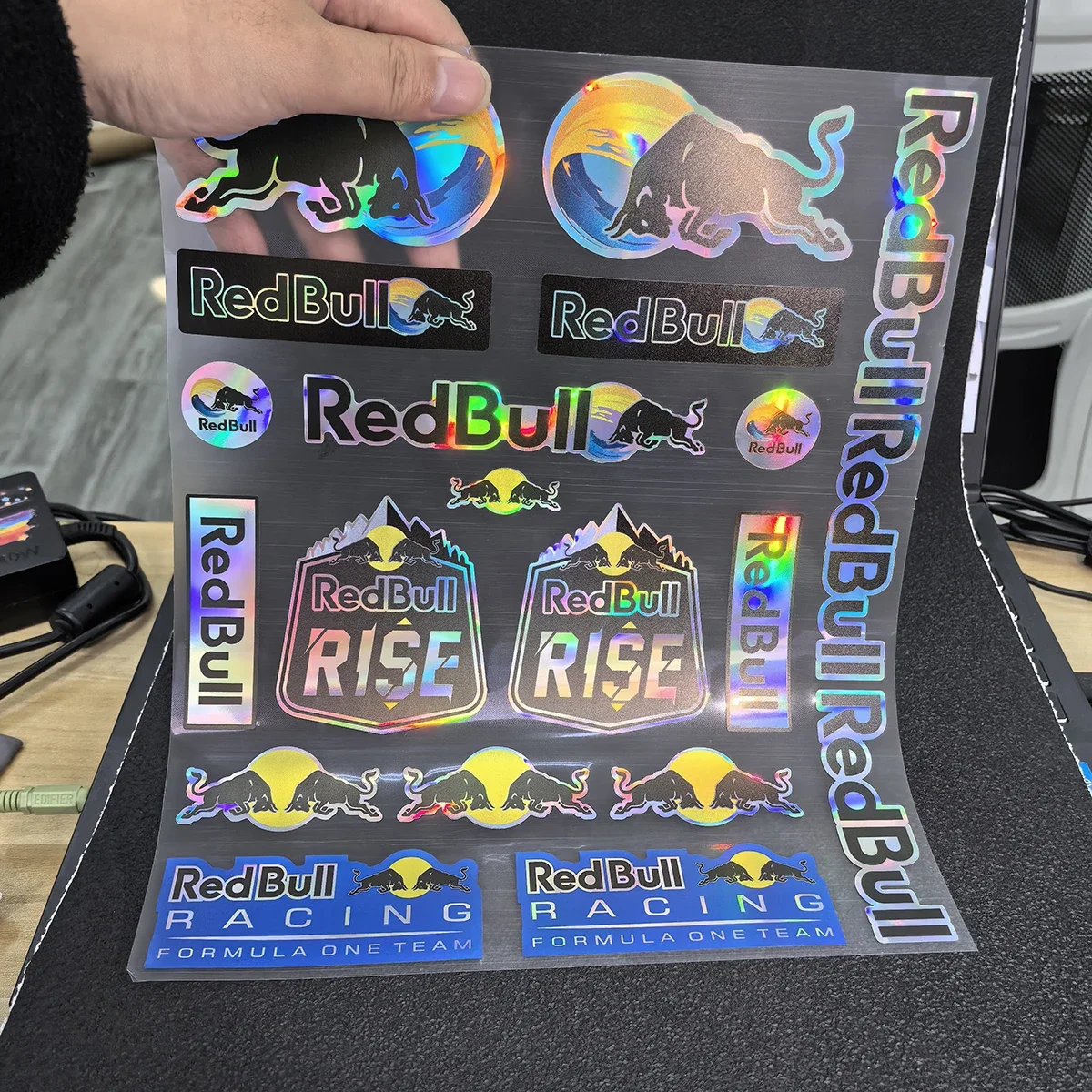 Kit Reflektif Stiker Logo Laser Red Bull untuk Sepeda Motor YAMAHA HONDA Suzuki Kawasaki KTM DUCATI BMW