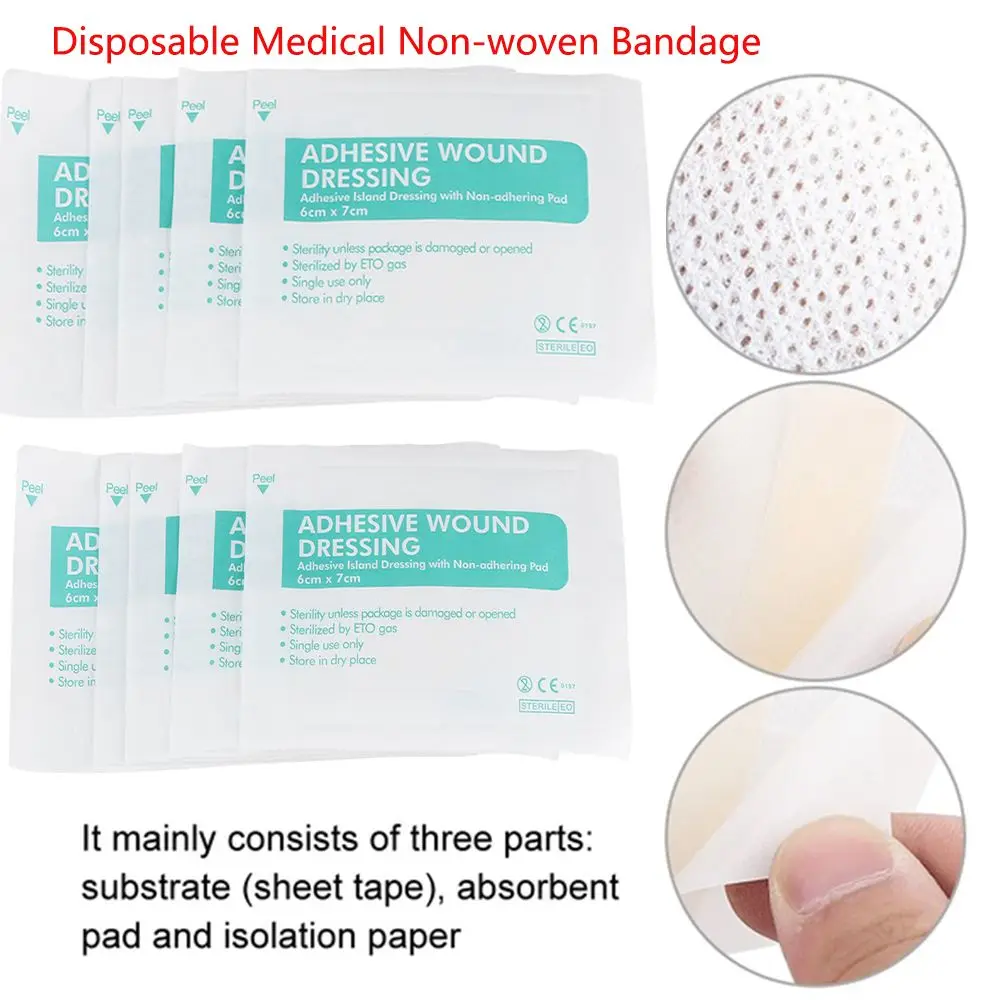 Health Care 10PCs Disposable Knee Protector Waterproof Adhesive Wound Dressing Fixation Tape Bandage Adhesive Wound Bandage