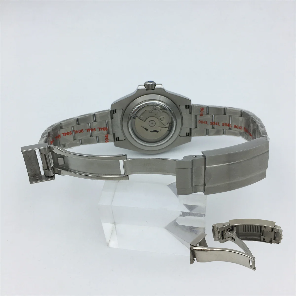 BLIGER 40mm NH34 GMT reloj para hombre blanco negro esfera naranja GMT mano verde luminoso cristal de zafiro correa de acero inoxidable ventana de fecha