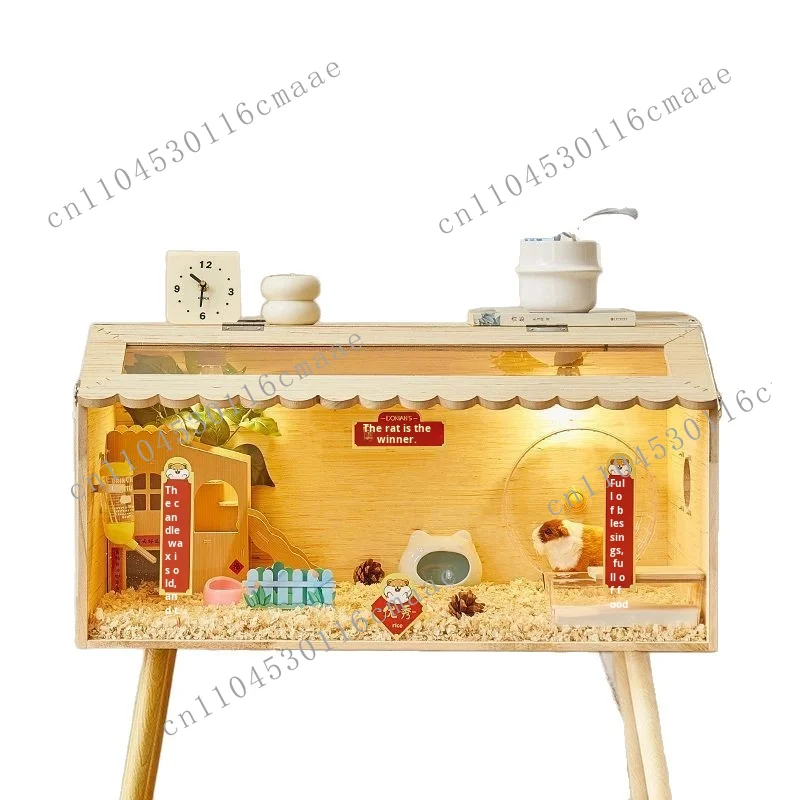 

Extra Large Luxury Breeding Set for Golden Hamsters Chickens-Solid Wood Household Cage Constant Temperature Pet House Furniture