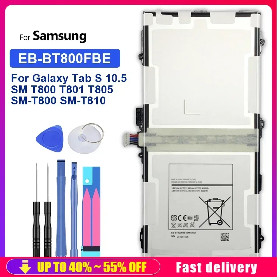 

7900mAh EB-BT800FBE Tablet Battery For Samsung Galaxy Tab S 10.5 SM T800 T801 T805 SM-T800 SM-T810 Batteries