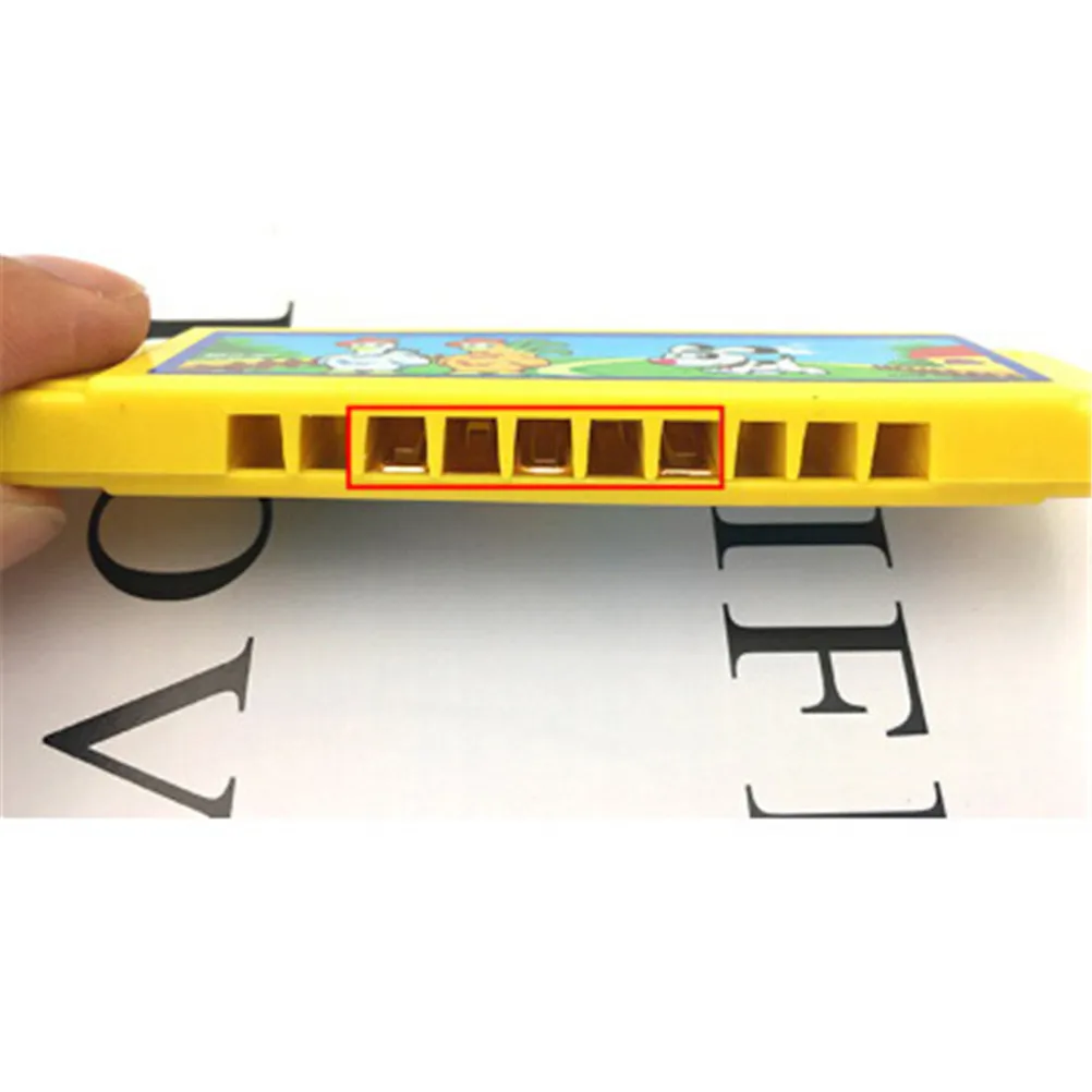 Kids Early Educational Music Learning Toy Wood Plastic Harmonica Fun Double Row 16 Holes Musical Toy Harmonica Random Color