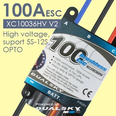 

DUALSKY XC10036HV V2- Высоковольтный, опора 5S-12S, OPTO,