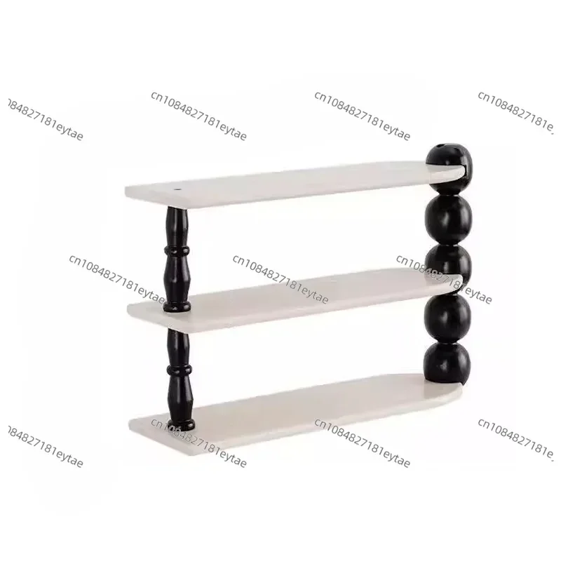 

Desktop retro multi-functional storage rack ins wind countertop finishing solid wood cup perfume multi-layer shelf
