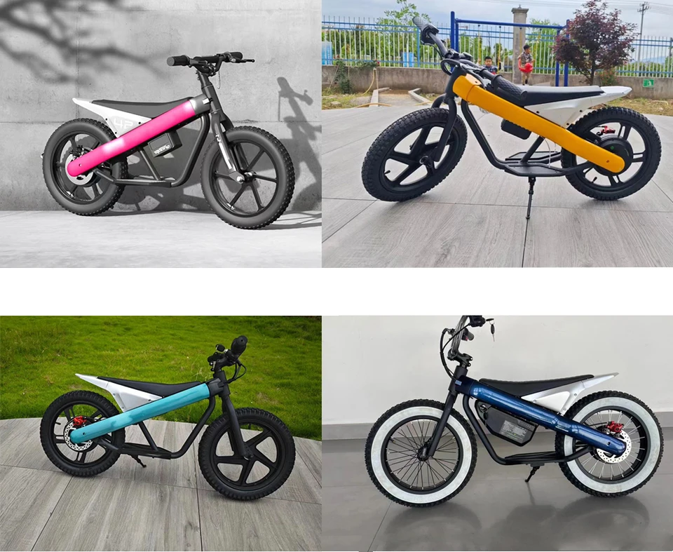 2024 Cheap Kids Electric Bike 36V 250W 350W Motor Optional Frame Color Seat For One Kids Double Seat For Two Kids image 10