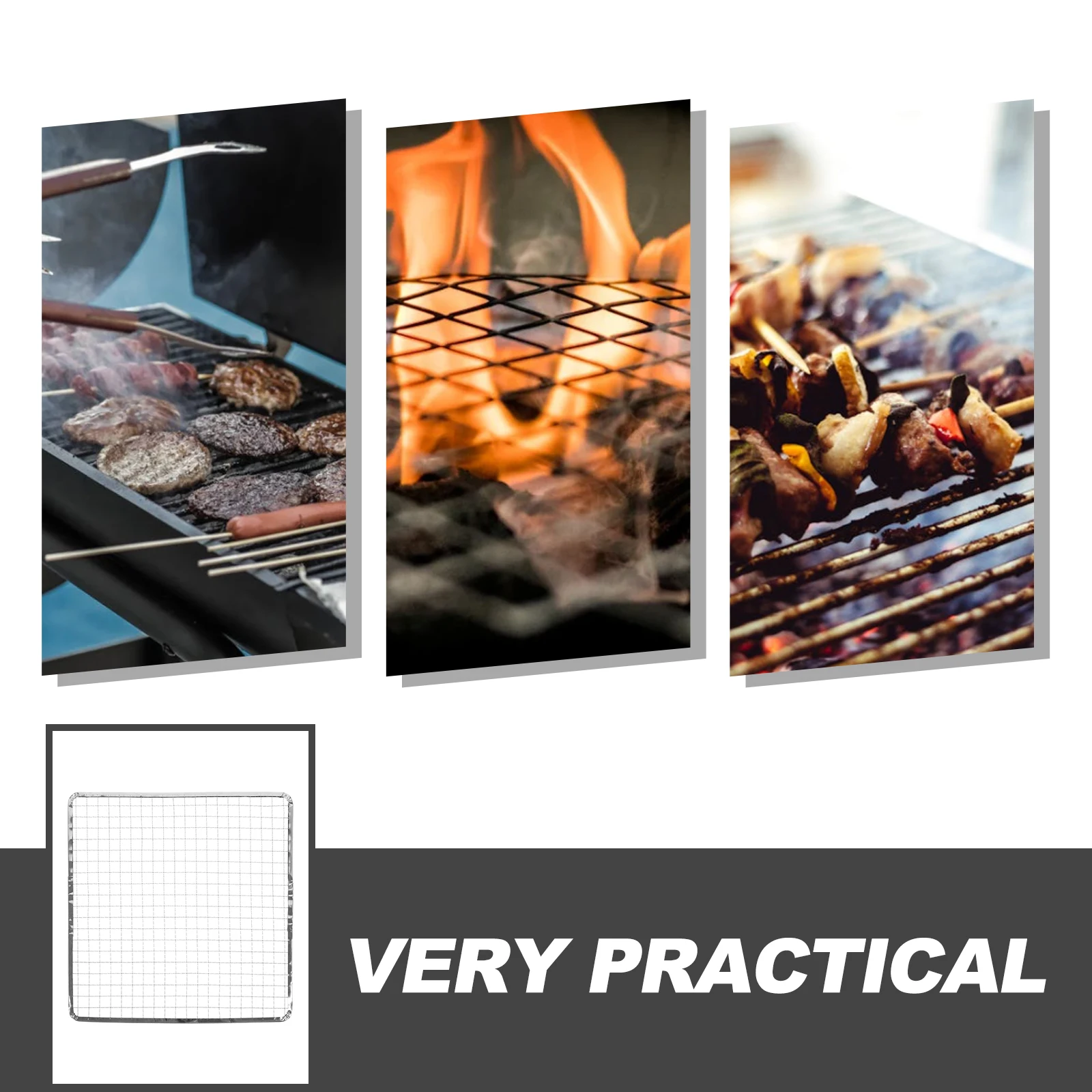 

5Pcs Rectangular Stainless Steel Grill Mesh Outdoor Barbecue Grill Grate Bbq Grilling Mat Camping Fire Pit Cooking Grid