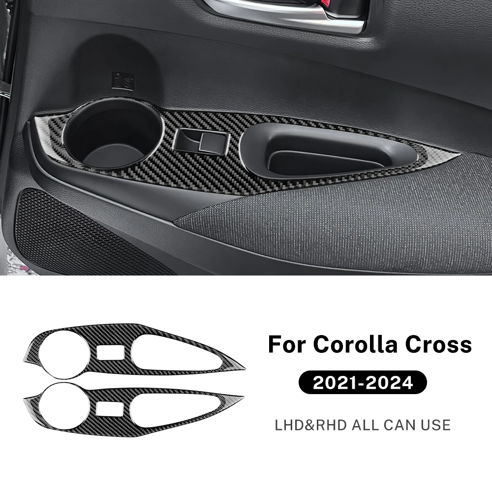 

Настоящая мягкая наклейка из углеродного волокна для Toyota Corolla 2021 2022 2023 2024, LHD RHD, кнопка подъема окна автомобиля, внутренняя отделка