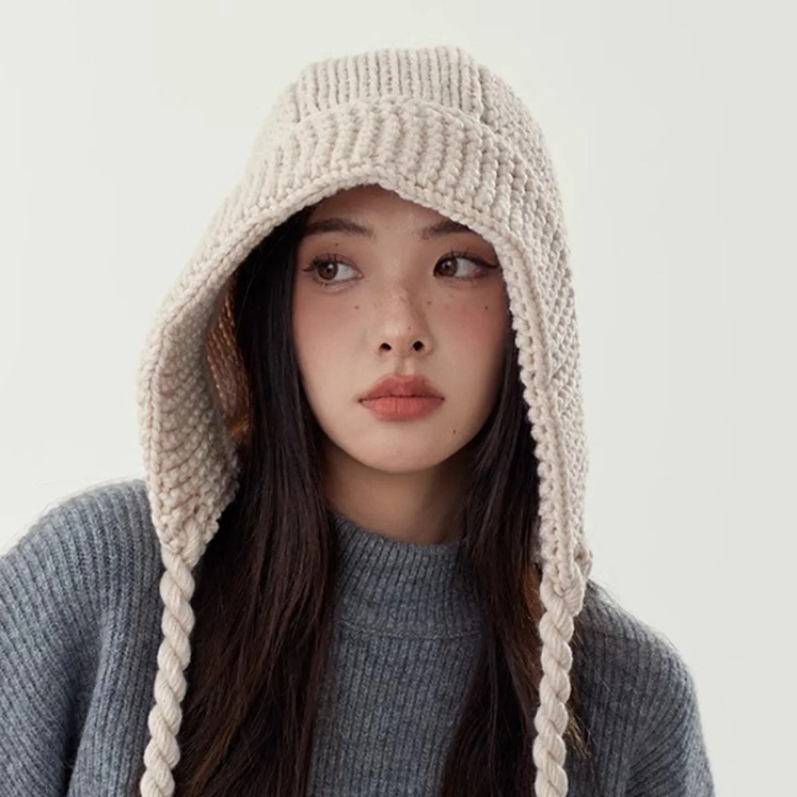 

Модная вязаная теплая шапка с капюшоном, шапка-наушник, теплая зимняя шапка с мягкой флисовой подкладкой, шапка-бини для холодной погоды, активного отдыха