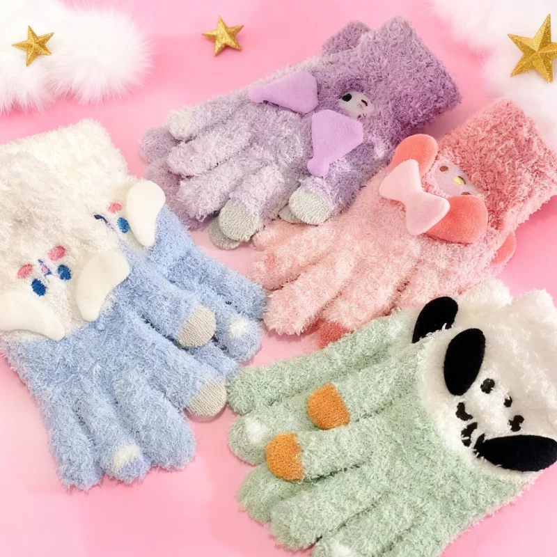 قطعتان (زوج واحد) 4 ألوان للاختيار من بينها، قفازات دافئة وباردة مقاومة للشتاء، لطيفة، متوافقة مع شاشة اللمس، قطيفة، سميكة، أساسية لركوب الدراجات، قفازات دافئة، هدية رائعة للعطلات