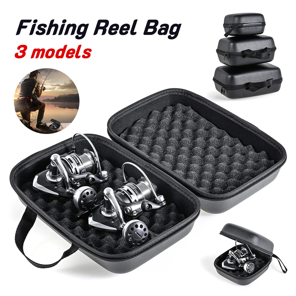 

New Portable EVA Fishing Reel Bag Shockproof Waterproof Reel Protective Case Fishing Tackle Storage Case for 1-2 Fishing Reels