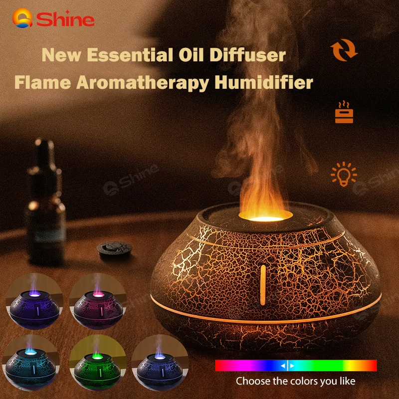 

2023 Lava Flame Air Humidifier Aroma Humidifier for Bedroom Office Essential Oil Fragrance Diffusers Mist Sprayer Aroma Diffuser